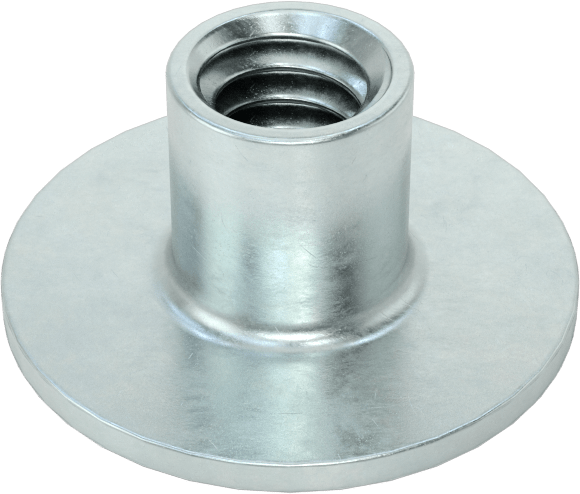 Çelik Yuvarlak Tabanlı Kaynak Somunu, Çinko Kaplamalı, 1/4"-20 Diş, 0,305“ Çap x 5/16” Yükseklik