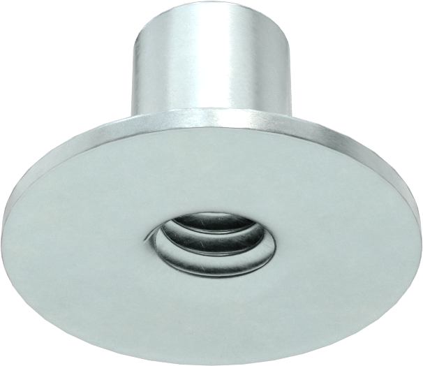 Çelik Yuvarlak Tabanlı Kaynak Somunu, Çinko Kaplamalı, 1/4"-20 Diş, 0,305“ Çap x 7/16” Yükseklik