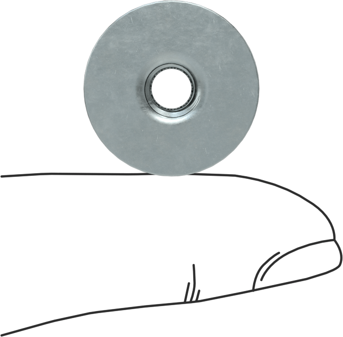 Çelik Yuvarlak Tabanlı Kaynak Somunu, Çinko Kaplamalı, 1/4"-20 Diş, 0,305 inç Çap x 9/16 inç Yükseklik