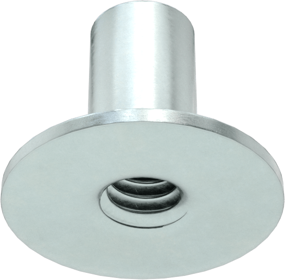 Çelik Yuvarlak Tabanlı Kaynak Somunu, Çinko Kaplamalı, 1/4"-20 Diş, 0,305 inç Çap x 9/16 inç Yükseklik