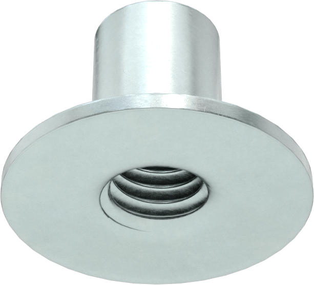 Çelik Yuvarlak Tabanlı Kaynak Somunu, Çinko Kaplamalı, 3/8"-16 Diş Boyutu, 0,44“ Çap x 5/8” Yükseklikli Namlu
