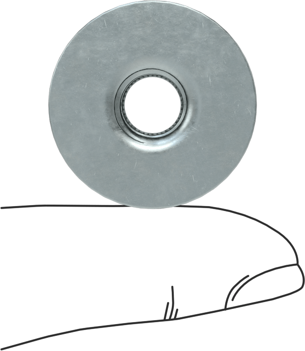 Çelik Yuvarlak Tabanlı Kaynak Somunu, Çinko Kaplamalı, 3/8"-16 Diş Boyutu, 0,44“ Çap x 5/8” Yükseklikli Namlu