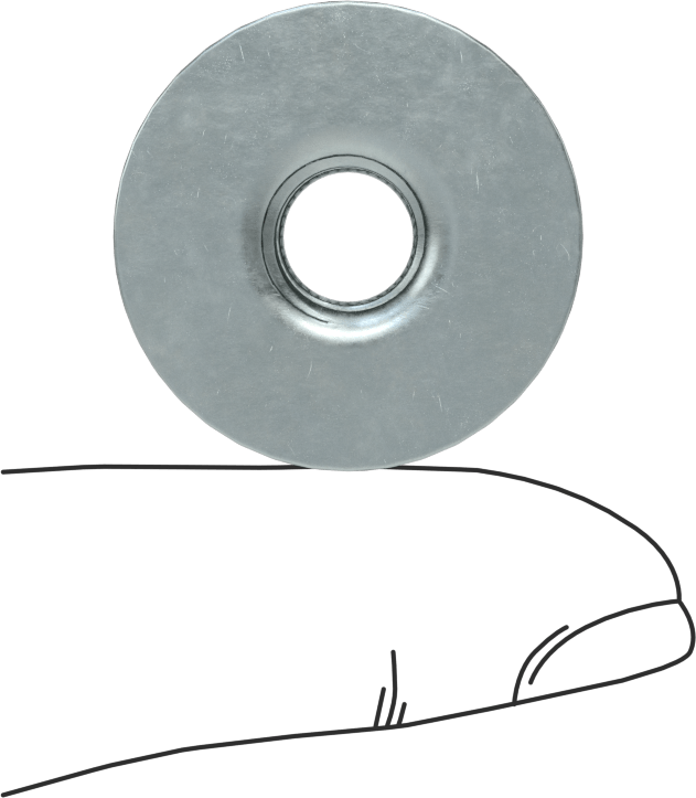 Çelik Yuvarlak Tabanlı Kaynak Somunu, Çinko Kaplamalı, 3/8"-16 Diş Boyutu, 0,44“ Çap x 7/16” Yükseklikli Namlu