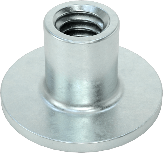 Çelik Yuvarlak Tabanlı Kaynak Somunu, Çinko Kaplamalı, 8-32 Diş Boyutu, 1/2" Taban Çapı