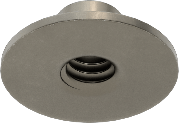 Çelik Yuvarlak Tabanlı Kaynak Somunu, 1/4"-20 Diş Boyutu, 3/4" Taban Çapı, 1/4" Namlu Yüksekliği