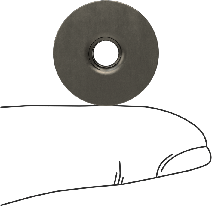 Çelik Yuvarlak Tabanlı Kaynak Somunu, 1/4"-20 Diş Boyutu, 3/4" Taban Çapı, 1/4" Namlu Yüksekliği