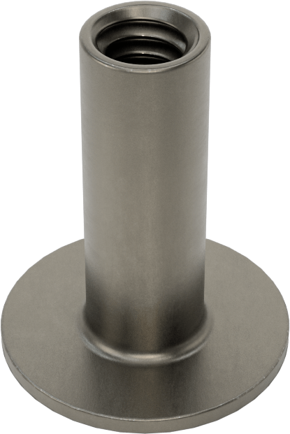 Çelik Yuvarlak Tabanlı Kaynak Somunu, 1/4"-20 Diş Boyutu, 3/4" Taban Çapı, 7/8" Namlu Yüksekliği