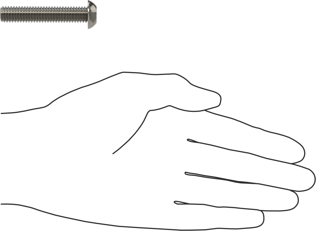 18-8 Paslanmaz Çelik Düğme Başlı Torx Vidalar, 3/8"-16 Diş, 2" Uzunluk