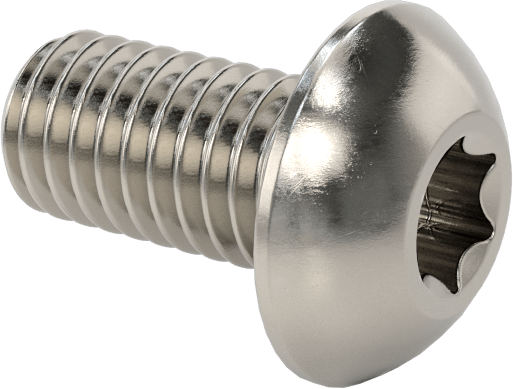 18-8 Paslanmaz Çelik Düğme Başlı Torx Vidalar, 10-32 Diş, 3/8" Uzunluk