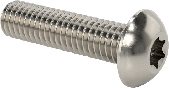 18-8 Paslanmaz Çelik Düğme Başlı Torx Vidalar, 10-32 Diş, 3/4" Uzunluk