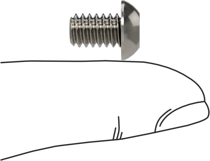 18-8 Paslanmaz Çelik Düğme Başlı Torx Vidalar, 1/4"-20 Diş, 3/8" Uzunluk