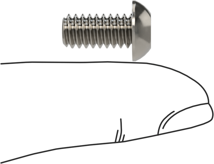 18-8 Paslanmaz Çelik Düğme Başlı Torx Vidalar, 1/4"-20 Diş, 1/2" Uzunluk