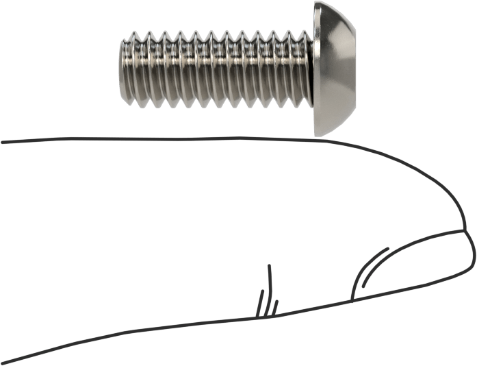 18-8 Paslanmaz Çelik Düğme Başlı Torx Vidalar, 1/4"-20 Diş, 5/8" Uzunluk