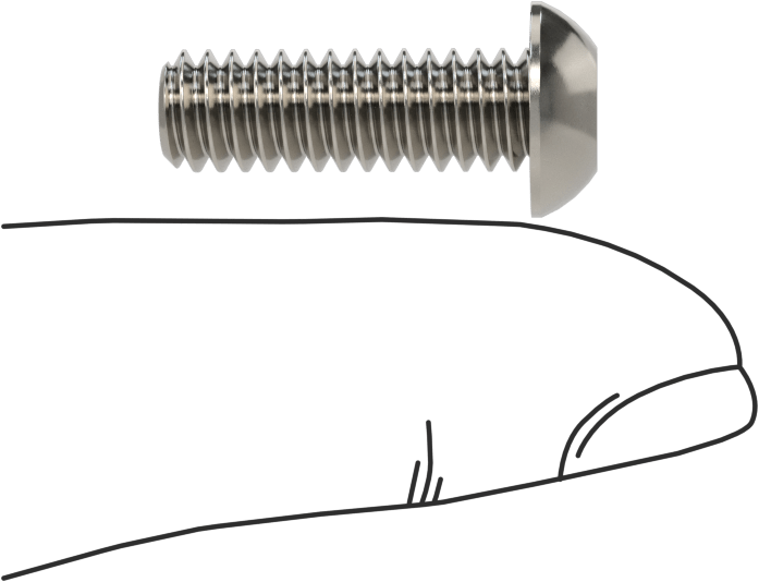 18-8 Paslanmaz Çelik Düğme Başlı Torx Vidalar, 1/4"-20 Diş, 3/4" Uzunluk