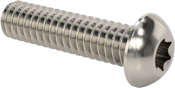 18-8 Paslanmaz Çelik Düğme Başlı Torx Vidalar, 1/4"-20 Diş, 1" Uzunluk