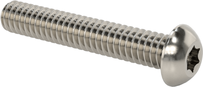 18-8 Paslanmaz Çelik Düğme Başlı Torx Vidalar, 1/4"-20 Diş, 1-1/2" Uzunluk