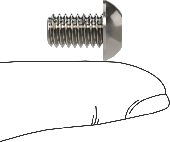18-8 Paslanmaz Çelik Düğme Başlı Torx Vidalar, 5/16"-18 Diş, 1/2" Uzunluk