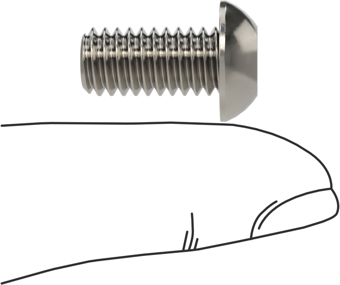 18-8 Paslanmaz Çelik Düğme Başlı Torx Vidalar, 5/16"-18 Diş, 5/8" Uzunluk