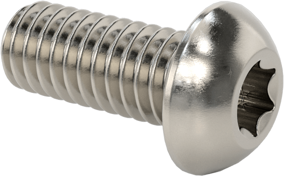 18-8 Paslanmaz Çelik Düğme Başlı Torx Vidalar, 5/16"-18 Diş, 3/4" Uzunluk