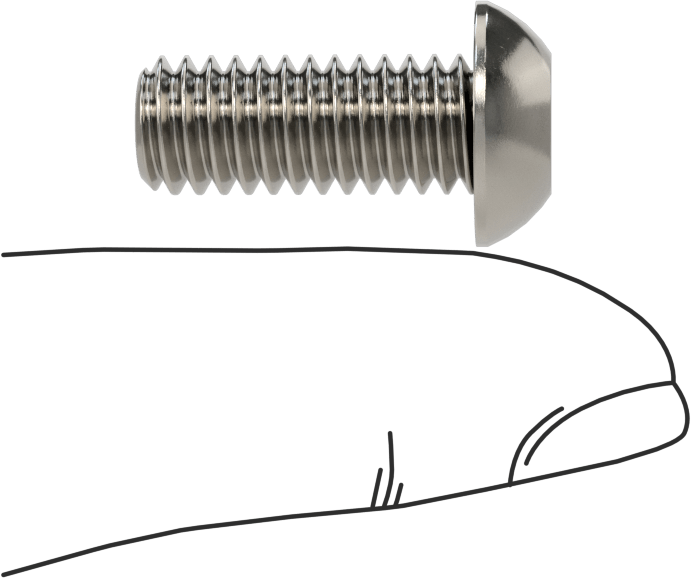 18-8 Paslanmaz Çelik Düğme Başlı Torx Vidalar, 5/16"-18 Diş, 3/4" Uzunluk