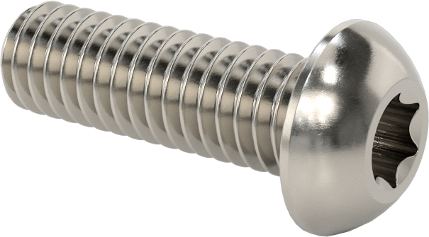 18-8 Paslanmaz Çelik Düğme Başlı Torx Vidalar, 5/16"-18 Diş, 1" Uzunluk