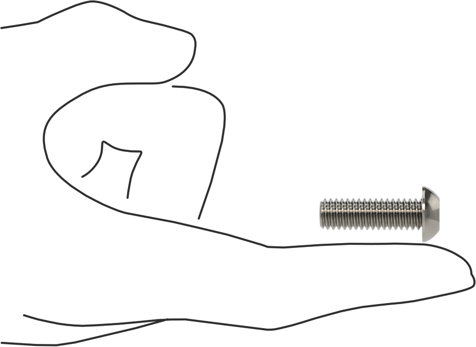 18-8 Paslanmaz Çelik Düğme Başlı Torx Vidalar, 5/16"-18 Diş, 1" Uzunluk