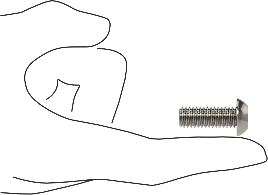 18-8 Paslanmaz Çelik Düğme Başlı Torx Vidalar, 3/8"-16 Diş, 1" Uzunluk