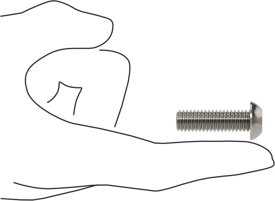 18-8 Paslanmaz Çelik Düğme Başlı Torx Vidalar, 3/8"-16 Diş, 1-1/4" Uzunluk