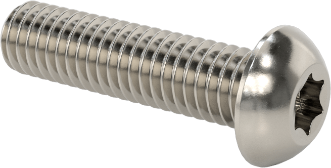18-8 Paslanmaz Çelik Düğme Başlı Torx Vidalar, 3/8"-16 Diş, 1-1/2" Uzunluk