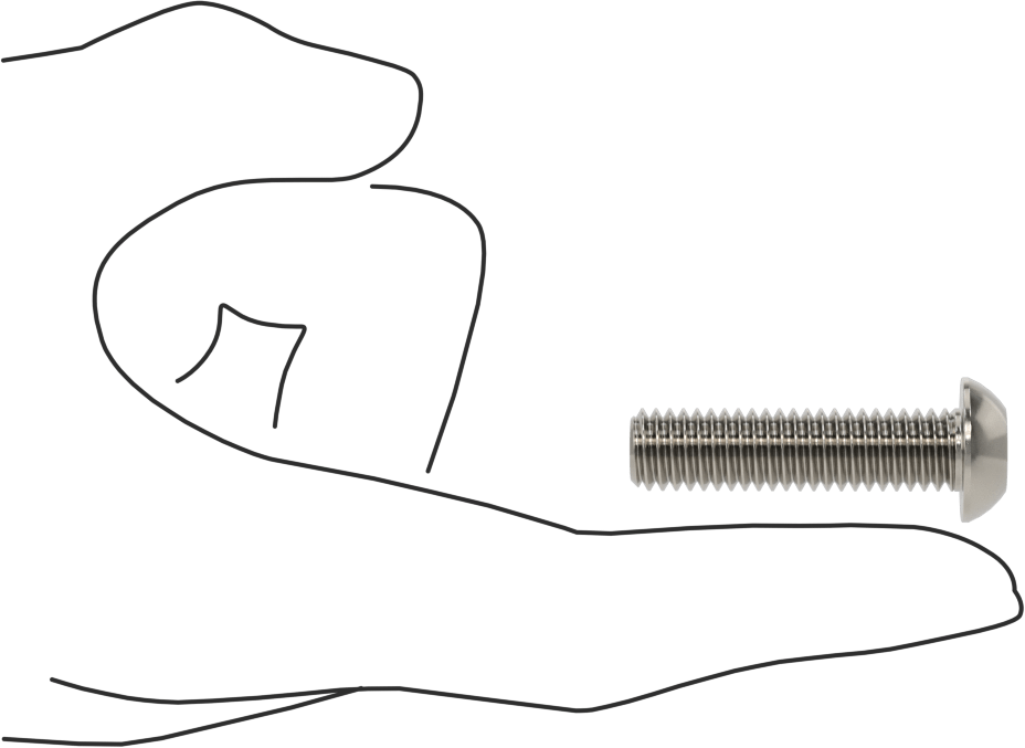 18-8 Paslanmaz Çelik Düğme Başlı Torx Vidalar, 3/8"-16 Diş, 1-1/2" Uzunluk