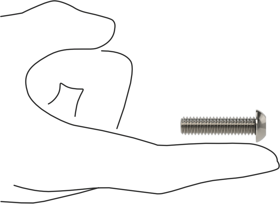 18-8 Paslanmaz Çelik Düğme Başlı Torx Vidalar, 5/16"-18 Diş, 1-1/4" Uzunluk