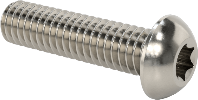 18-8 Paslanmaz Çelik Düğme Başlı Torx Vidalar, 5/16"-18 Diş, 1-1/4" Uzunluk
