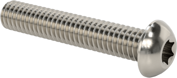 18-8 Paslanmaz Çelik Düğme Başlı Torx Vidalar, 5/16"-18 Diş, 1-3/4" Uzunluk