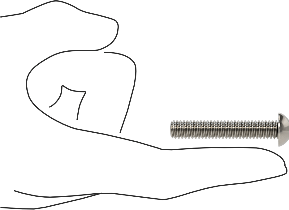 18-8 Paslanmaz Çelik Düğme Başlı Torx Vidalar, 5/16"-18 Diş, 1-3/4" Uzunluk