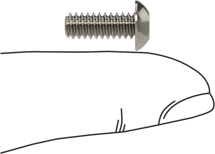 18-8 Paslanmaz Çelik Düğme Başlı Torx Vidalar, 10-24 Diş, 1/2" Uzunluk