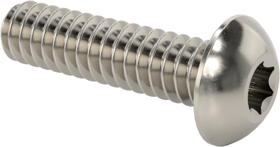 18-8 Paslanmaz Çelik Düğme Başlı Torx Vidalar, 10-24 Diş, 3/4" Uzunluk