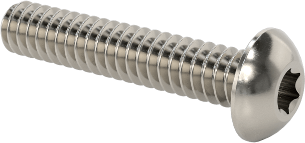 18-8 Paslanmaz Çelik Düğme Başlı Torx Vidalar, 10-24 Diş, 1" Uzunluk