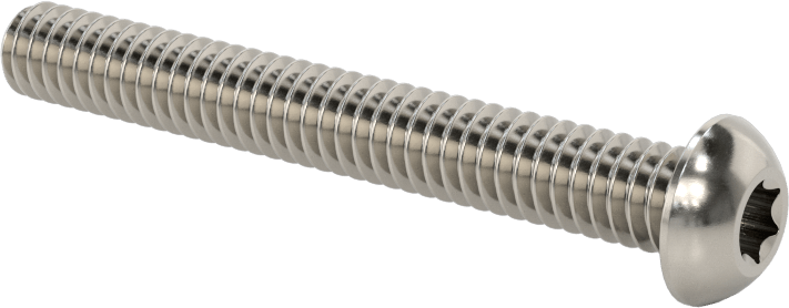 18-8 Paslanmaz Çelik Düğme Başlı Torx Vidalar, 1/4"-20 Diş, 2" Uzunluk
