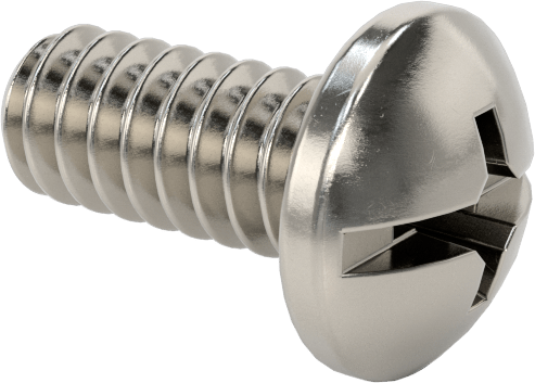 Silindir Başlı Kombinasyonlu Phillips/Yivli Vidalar, 4-40 Diş, 1/4" Uzunluk