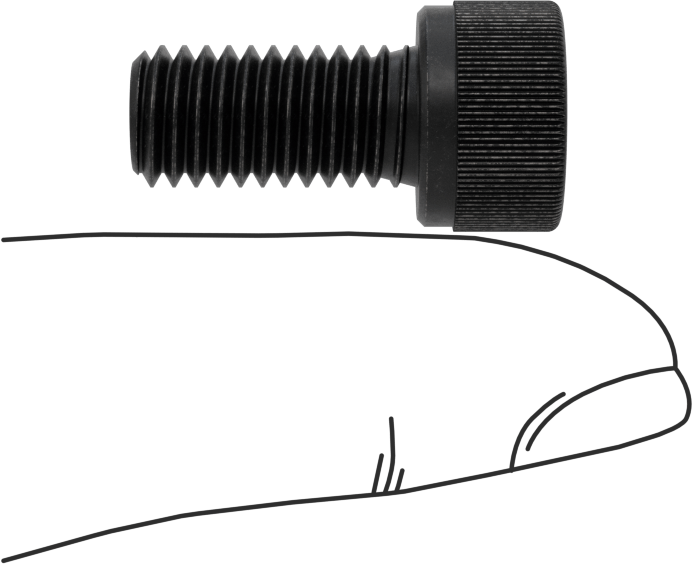 Sol Dişli Alaşımlı Çelik Soket Başlı Vida, M8 x 1,25 mm Diş, 16 mm Uzunluk