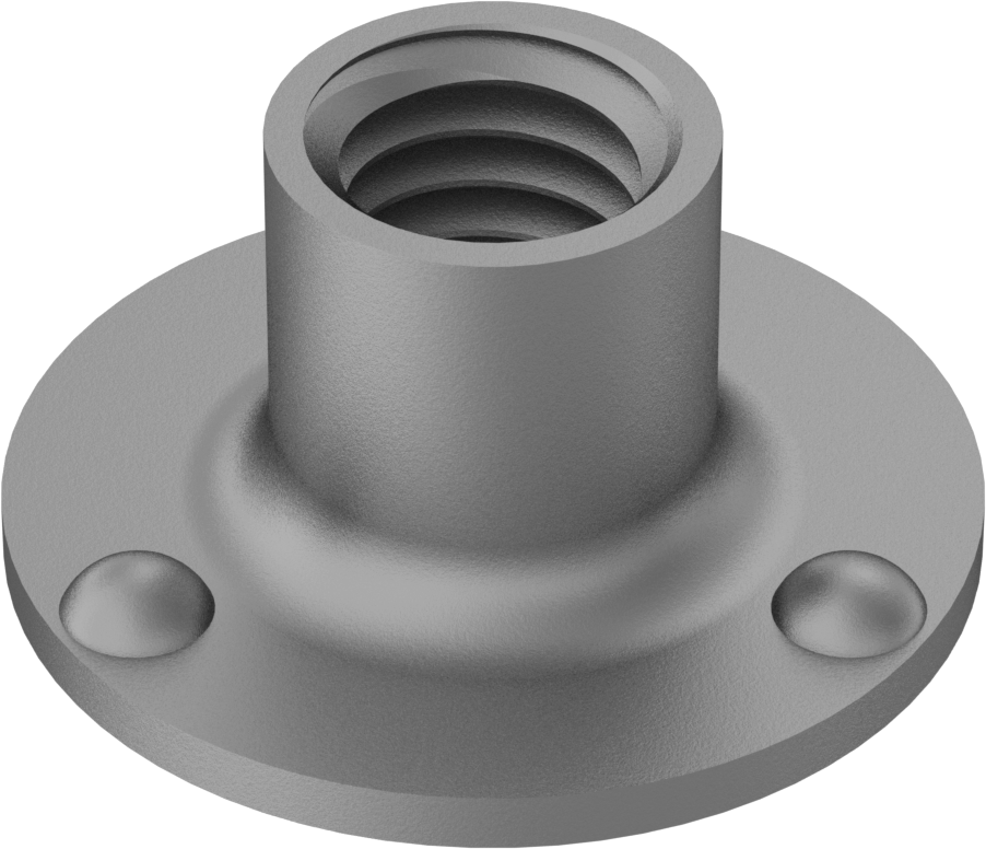 Çıkıntılı Yuvarlak Tabanlı Kaynak Somunu, 3/8"-16 Diş Boyutu