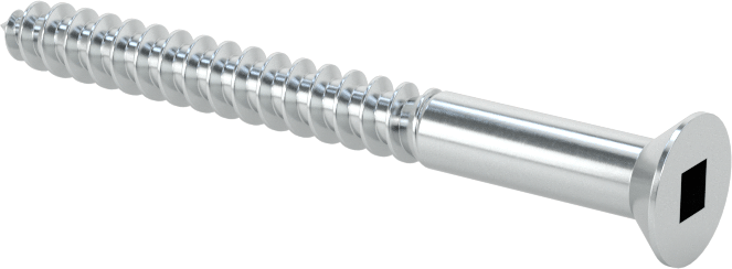 Kare Tahrikli Düz Başlı Ahşap Vida, Çinko Kaplı Çelik, Numara 6 Boyut, 1-1/2" Uzunluk