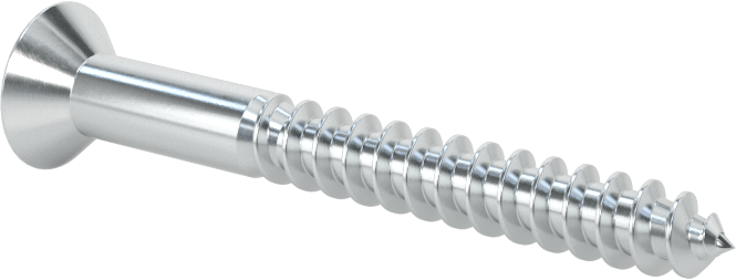 Kare Tahrikli Düz Başlı Ahşap Vida, Çinko Kaplı Çelik, Numara 8 Boyut, 1-1/2" Uzunluk