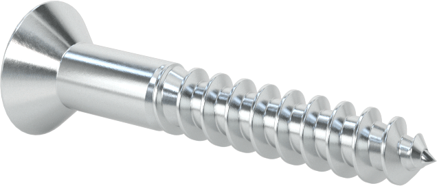 Kare Tahrikli Düz Başlı Ahşap Vida, Çinko Kaplı Çelik, 10 Numaralı Boyut, 1-1/4" Uzunluk