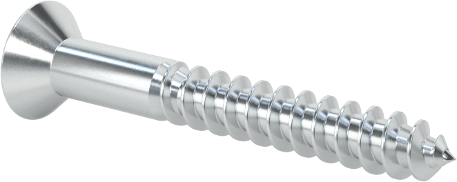 Kare Tahrikli Düz Başlı Ahşap Vida, Çinko Kaplı Çelik, 10 Numaralı Boyut, 1-1/2" Uzunluk