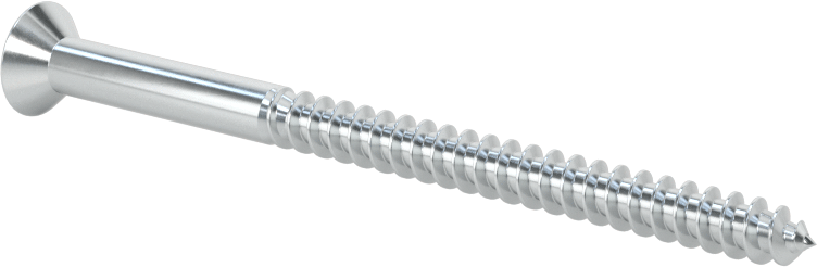 Kare Tahrikli Düz Başlı Ahşap Vida, Çinko Kaplı Çelik, Numara 8 Boyut, 2-1/2" Uzunluk