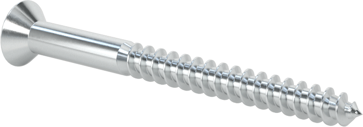Kare Tahrikli Düz Başlı Ahşap Vida, Çinko Kaplı Çelik, 12 Numaralı Boyut, 2-1/2" Uzunluk