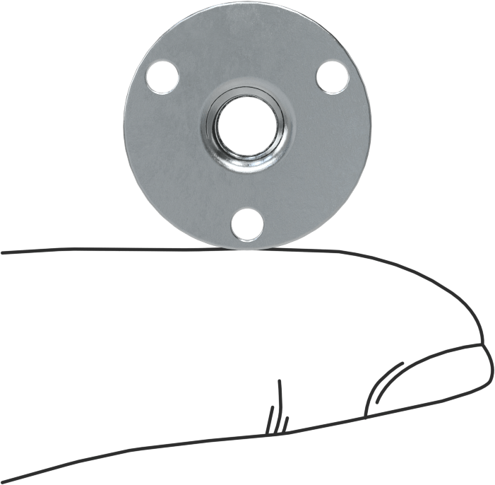 Vidalı Montaj Somunu, 3 Çıkıntı, Çelik, 1/4"-20 Diş, 5/16" Yüksek Namlu