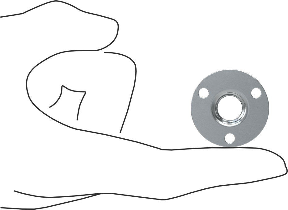 Vidalı Montaj Somunu, 3 Çıkıntı, Çelik, 1/2"-13 Diş, 3/8" Yüksek Namlu
