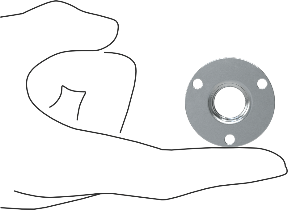 Vidalı Montaj Somunu, 3 Çıkıntı, Çelik, 5/8"-11 Diş, 3/8" Yüksek Namlu